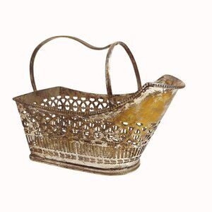 Vintage Wine Caddy Silver Plated With Handle & Ornate Design Made In India